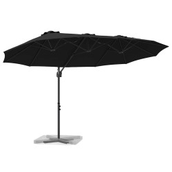 Parasol cantilever de jardin Noir Large Acier peint par poudre 