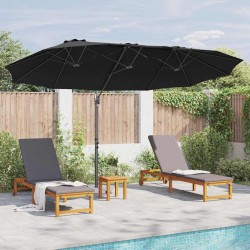 Parasol cantilever de jardin Noir Large Acier peint par poudre 