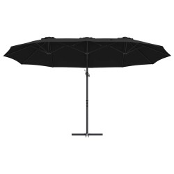 Parasol cantilever de jardin Noir Large Acier peint par poudre 