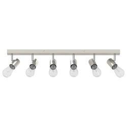 Projecteur de plafond 6 voies ajustable en nickel brossé E27 
