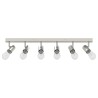 Projecteur de plafond 6 voies ajustable en nickel brossé E27 