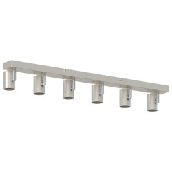 Projecteur de plafond 6 voies ajustable en nickel brossé E27 