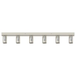 Projecteur de plafond 6 voies ajustable en nickel brossé E27 