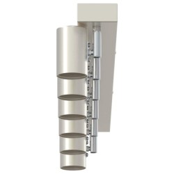 Projecteur de plafond 6 voies ajustable en nickel brossé E27 
