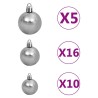 Arbre de Noël artificiel LED & ensemble de boules vert 180 cm PET 