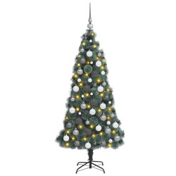 Arbre de Noël artificiel LED & ensemble de boules vert 180 cm PET 