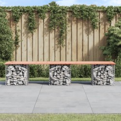 Banc de jardin design gabion 203x44x42cm bois massif de douglas 