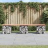 Banc de jardin design gabion 203x44x42cm bois massif de douglas 