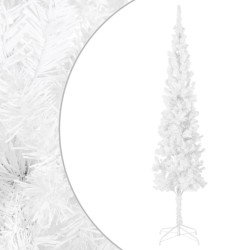 Sapin de Noël étroit Blanc 210 cm 