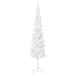 Sapin de Noël étroit Blanc 210 cm 