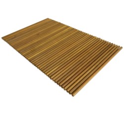 Tapis de salle de bain Bois d'acacia 80 x 50 cm 