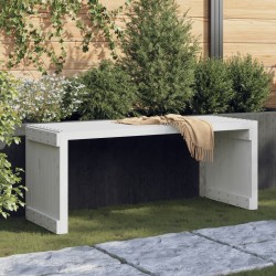 Banc de jardin extensible blanc 212,5x40,5x45cm bois massif pin 