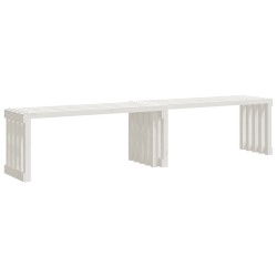 Banc de jardin extensible blanc 212,5x40,5x45cm bois massif pin 