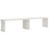 Banc de jardin extensible blanc 212,5x40,5x45cm bois massif pin 