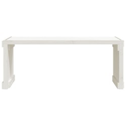 Banc de jardin extensible blanc 212,5x40,5x45cm bois massif pin 