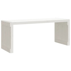 Banc de jardin extensible blanc 212,5x40,5x45cm bois massif pin 