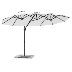 Parasol cantilever de jardin Couleur sable 372 x 198 x 253 cm 