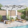 Parasol cantilever de jardin Couleur sable 372 x 198 x 253 cm 