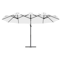 Parasol cantilever de jardin Couleur sable 372 x 198 x 253 cm 