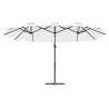 Parasol cantilever de jardin Couleur sable 372 x 198 x 253 cm 