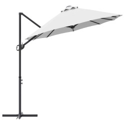 Parasol cantilever de jardin Couleur sable 372 x 198 x 253 cm 