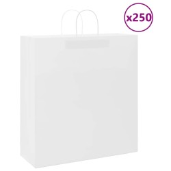 Sacs en papier 250 pcs avec poignées blanc 45x17x48 cm 