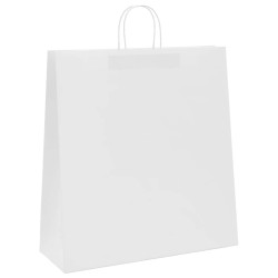 Sacs en papier 250 pcs avec poignées blanc 45x17x48 cm 