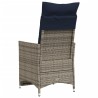 Chaise de jardin inclinable avec coussins en résine tressée grise 