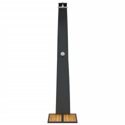 Douche d'extérieur noir 55x60x224 cm résine tressée bois acacia 