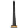 Douche d'extérieur noir 55x60x224 cm résine tressée bois acacia 