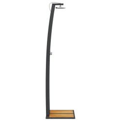 Douche d'extérieur noir 55x60x224 cm résine tressée bois acacia 