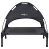 Lit surélevé pour chien Noir Tissu polyester, cadre en métal 
