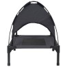 Lit surélevé pour chien Noir Tissu polyester, cadre en métal 