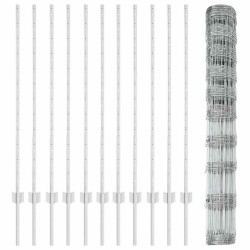Poteaux de clôture 22 pcs U-Channel 120 cm Acier galvanisé 