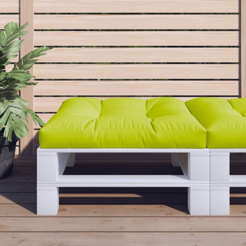 Coussin de palette vert brillant 70x70x12 cm tissu 
