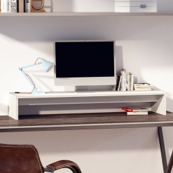 Support de moniteur Blanc 100x27x15 cm Bois de pin solide 