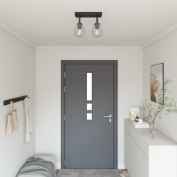 Luminaires de plafond avec abat-jour en verre réglable anthracite E27 
