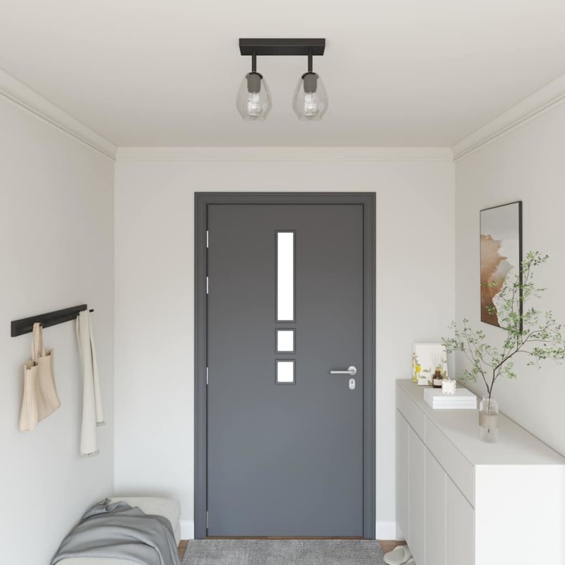 Luminaires de plafond avec abat-jour en verre réglable anthracite E27 