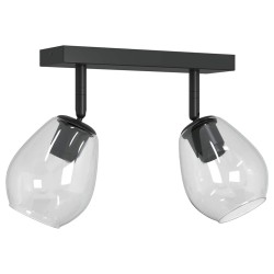 Luminaires de plafond avec abat-jour en verre réglable anthracite E27 