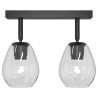 Luminaires de plafond avec abat-jour en verre réglable anthracite E27 