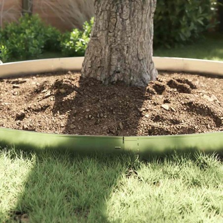 Bordures de jardin 10 pcs 14x100 cm en acier galvanisé flexible 