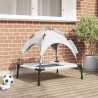 Lit pour chien surélevé avec toit amovible Argent Gris M Acier 