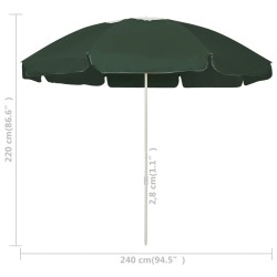 Parasol de plage vert 240 cm 