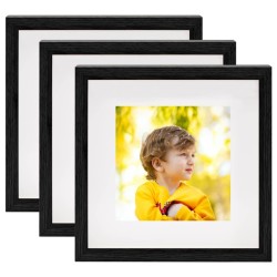 Cadres photo 3D 3 pcs Noir 23x23 cm pour photos 13x13 cm 