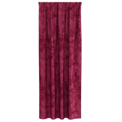 Rideaux en velours 2 pièces avec œillets, rouge vin, 225 x 140 cm 