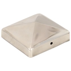 Bouchons de poteau de clôture pyramidaux 6 pcs Inox 91x91 mm 