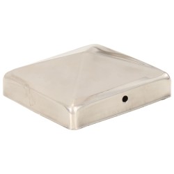 Bouchons de poteau de clôture pyramidaux 6 pcs Inox 91x91 mm 