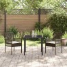 Chaises de jardin 2 pcs avec coussins marron en poly rotin 