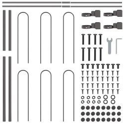 Clôture de jardin - tête en hoop grise 3,4x1,2 m en acier 