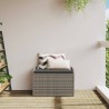 Banc de rangement avec coussin gris 80x51x52 cm résine tressée 